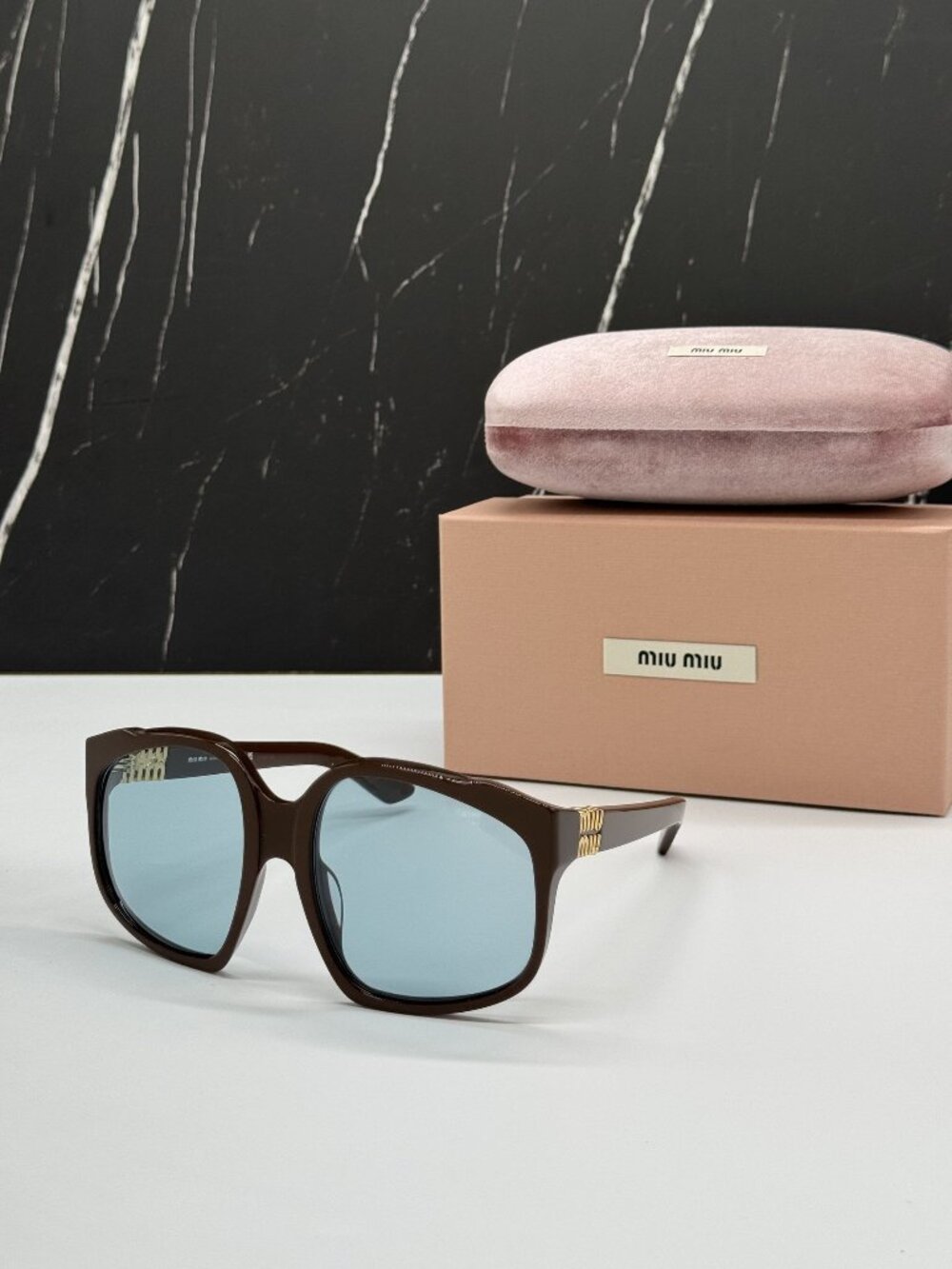 NEW MIU MIU MUA07S 24D20R OVERSIZED MIU MIU SUNGLASSES SMUA 07 24D20R